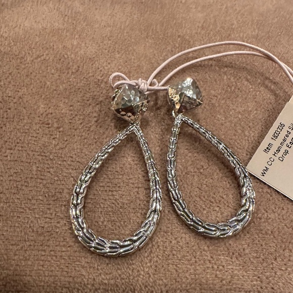 John Hardy Jewelry - John Hardy NWT silver hammered Pear drop earrings